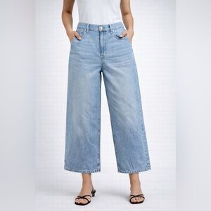 Madewell Light Blue Wide-Leg Cropped Jeans
